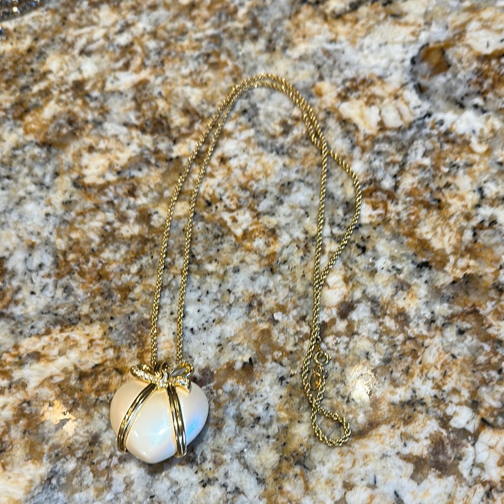 Joan Rivers Gold White Stone Necklace
